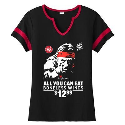 All You Can Eat Boneless Wings Ladies Halftime Notch Neck Tee