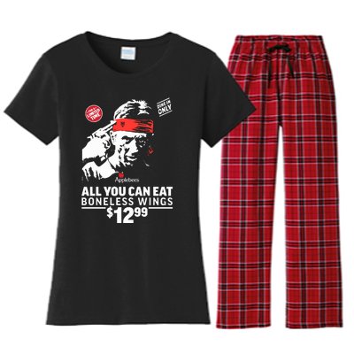 All You Can Eat Boneless Wings Women's Flannel Pajama Set