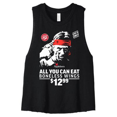 All You Can Eat Boneless Wings Women's Racerback Cropped Tank