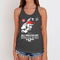 All You Can Eat Boneless Wings Women's Knotted Racerback Tank