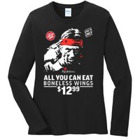 All You Can Eat Boneless Wings Ladies Long Sleeve Shirt