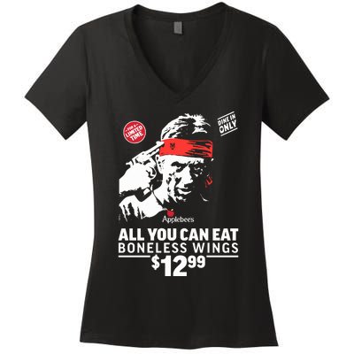 All You Can Eat Boneless Wings Women's V-Neck T-Shirt