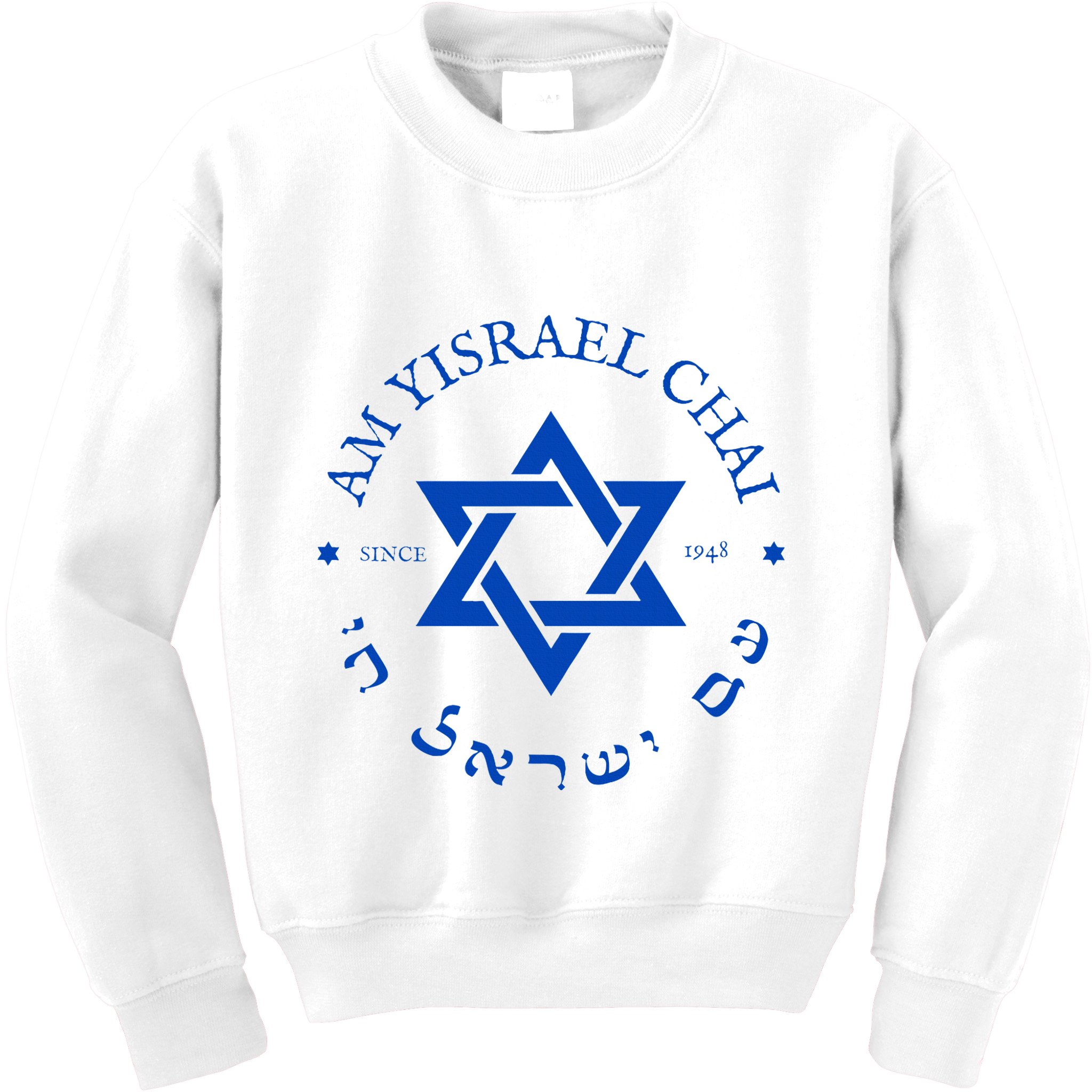Am Yisrael Chai 1948 Hebrew Israel Jewish Star Of David I Kids Sweatshirt