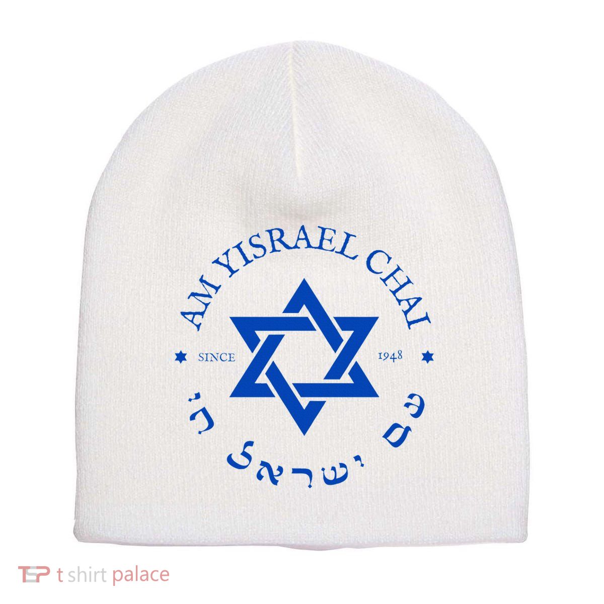 Am Yisrael Chai 1948 Hebrew Israel Jewish Star Of David I Short Acrylic Beanie