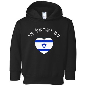 Am Yisrael Chai! The Nation Of Israel Lives In Hebrew Flag Toddler Hoodie