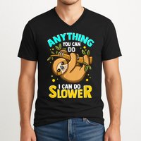Anything You Can Do I Can Do Slower Sloth V-Neck T-Shirt
