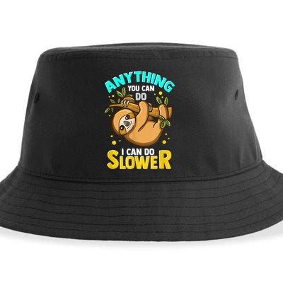 Anything You Can Do I Can Do Slower Sloth Sustainable Bucket Hat