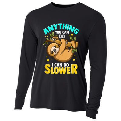 Anything You Can Do I Can Do Slower Sloth Cooling Performance Long Sleeve Crew