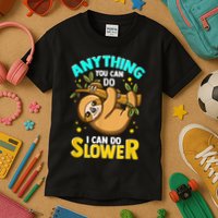 Anything You Can Do I Can Do Slower Sloth Kids T-Shirt