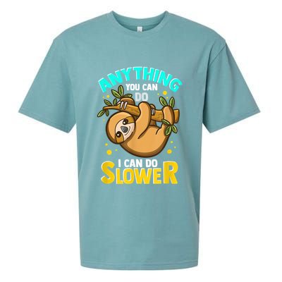 Anything You Can Do I Can Do Slower Sloth Sueded Cloud Jersey T-Shirt
