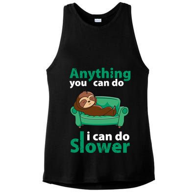 Anything You Can Do I Can Do Slower Ladies PosiCharge Tri-Blend Wicking Tank