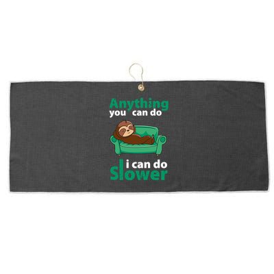 Anything You Can Do I Can Do Slower Large Microfiber Waffle Golf Towel