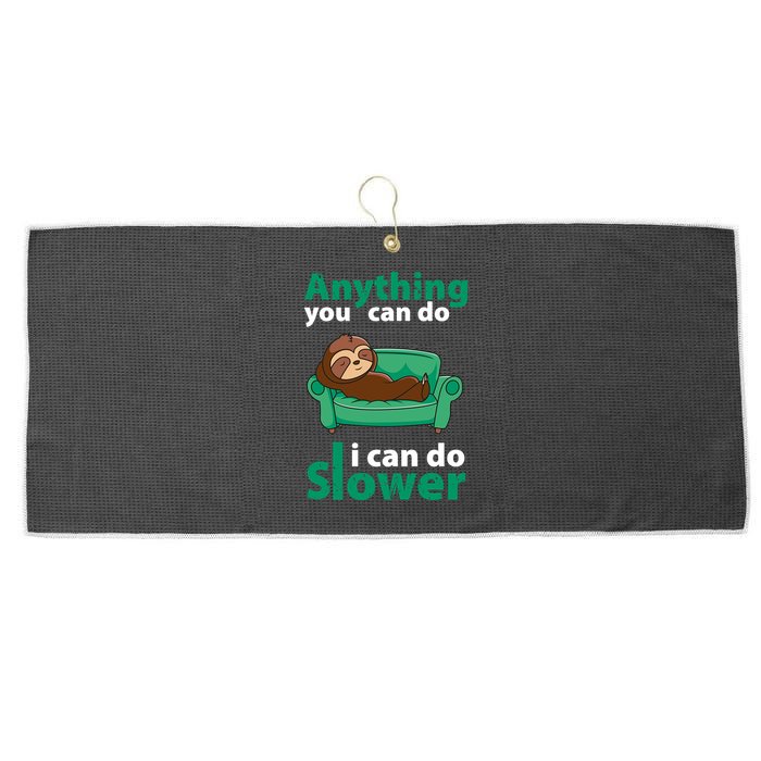 Anything You Can Do I Can Do Slower Large Microfiber Waffle Golf Towel