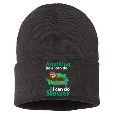 Anything You Can Do I Can Do Slower Sustainable Knit Beanie