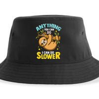 Anything You Can Do I Can Do Slower Lazy Sloth Sustainable Bucket Hat