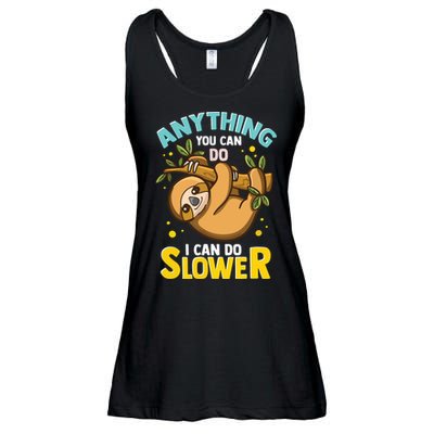 Anything You Can Do I Can Do Slower Lazy Sloth Ladies Essential Flowy Tank