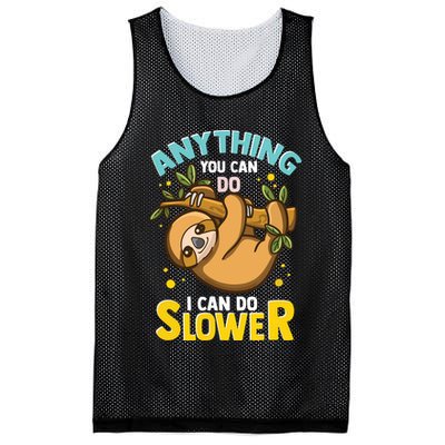 Anything You Can Do I Can Do Slower Lazy Sloth Mesh Reversible Basketball Jersey Tank
