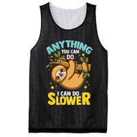 Anything You Can Do I Can Do Slower Lazy Sloth Mesh Reversible Basketball Jersey Tank