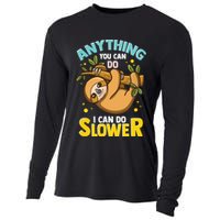 Anything You Can Do I Can Do Slower Lazy Sloth Cooling Performance Long Sleeve Crew