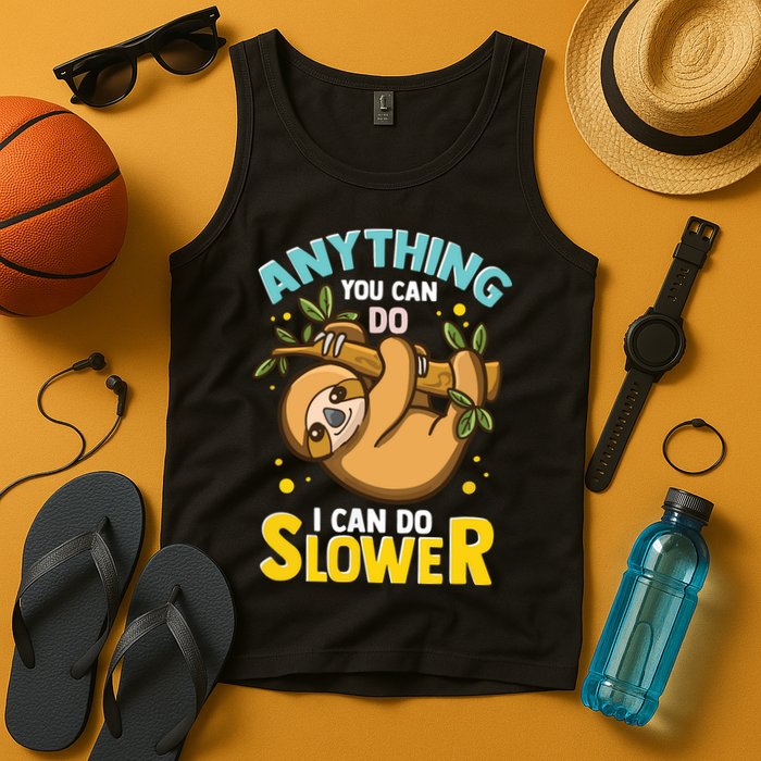 Anything You Can Do I Can Do Slower Lazy Sloth Tank Top