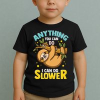 Anything You Can Do I Can Do Slower Lazy Sloth Toddler T-Shirt
