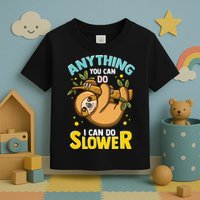 Anything You Can Do I Can Do Slower Lazy Sloth Toddler T-Shirt