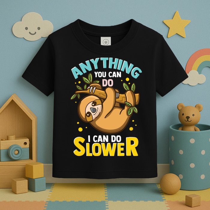 Anything You Can Do I Can Do Slower Lazy Sloth Toddler T-Shirt