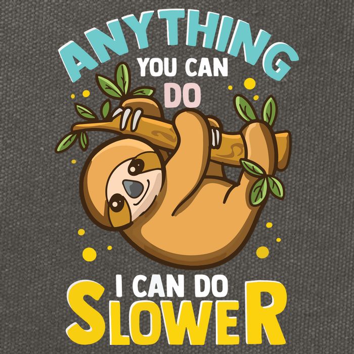 Anything You Can Do I Can Do Slower Lazy Sloth Cotton Canvas Backpack