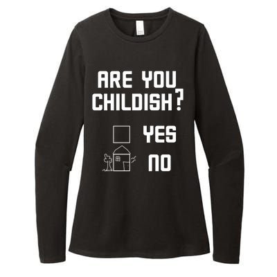 Are You Childish? Funny Adultish Cartoon Drawing Womens CVC Long Sleeve Shirt