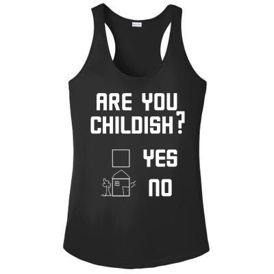 Are You Childish? Funny Adultish Cartoon Drawing Ladies PosiCharge Competitor Racerback Tank