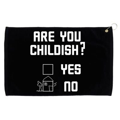 Are You Childish? Funny Adultish Cartoon Drawing Grommeted Golf Towel