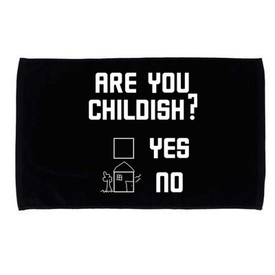 Are You Childish? Funny Adultish Cartoon Drawing Microfiber Hand Towel