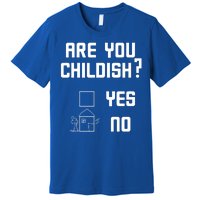 Are You Childish? Funny Adultish Cartoon Drawing Premium T-Shirt