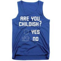 Are You Childish? Funny Adultish Cartoon Drawing Tank Top