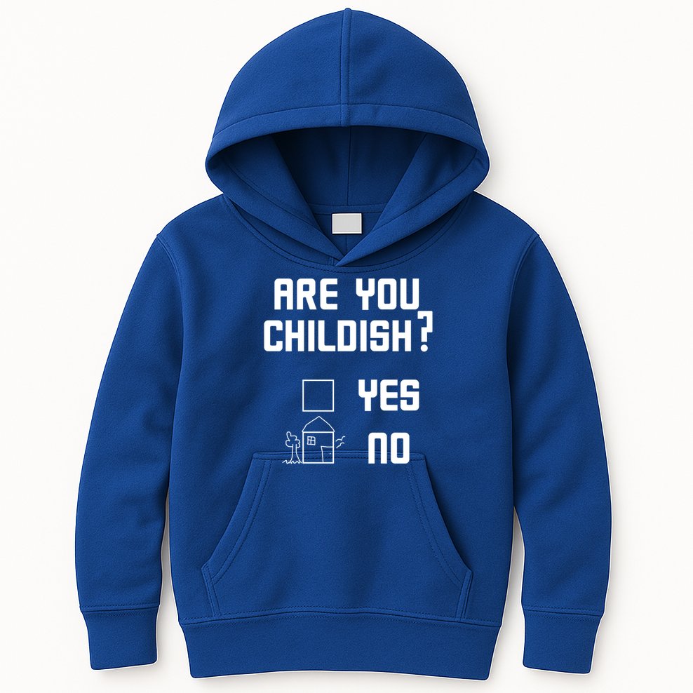 Are You Childish? Funny Adultish Cartoon Drawing Kids Hoodie
