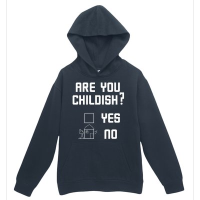 Are You Childish? Funny Adultish Cartoon Drawing Urban Pullover Hoodie