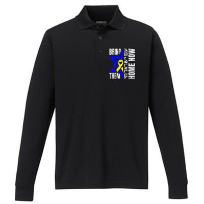 Am Yisrael Chai Israel Star Of David Bring Them Home Now Performance Long Sleeve Polo