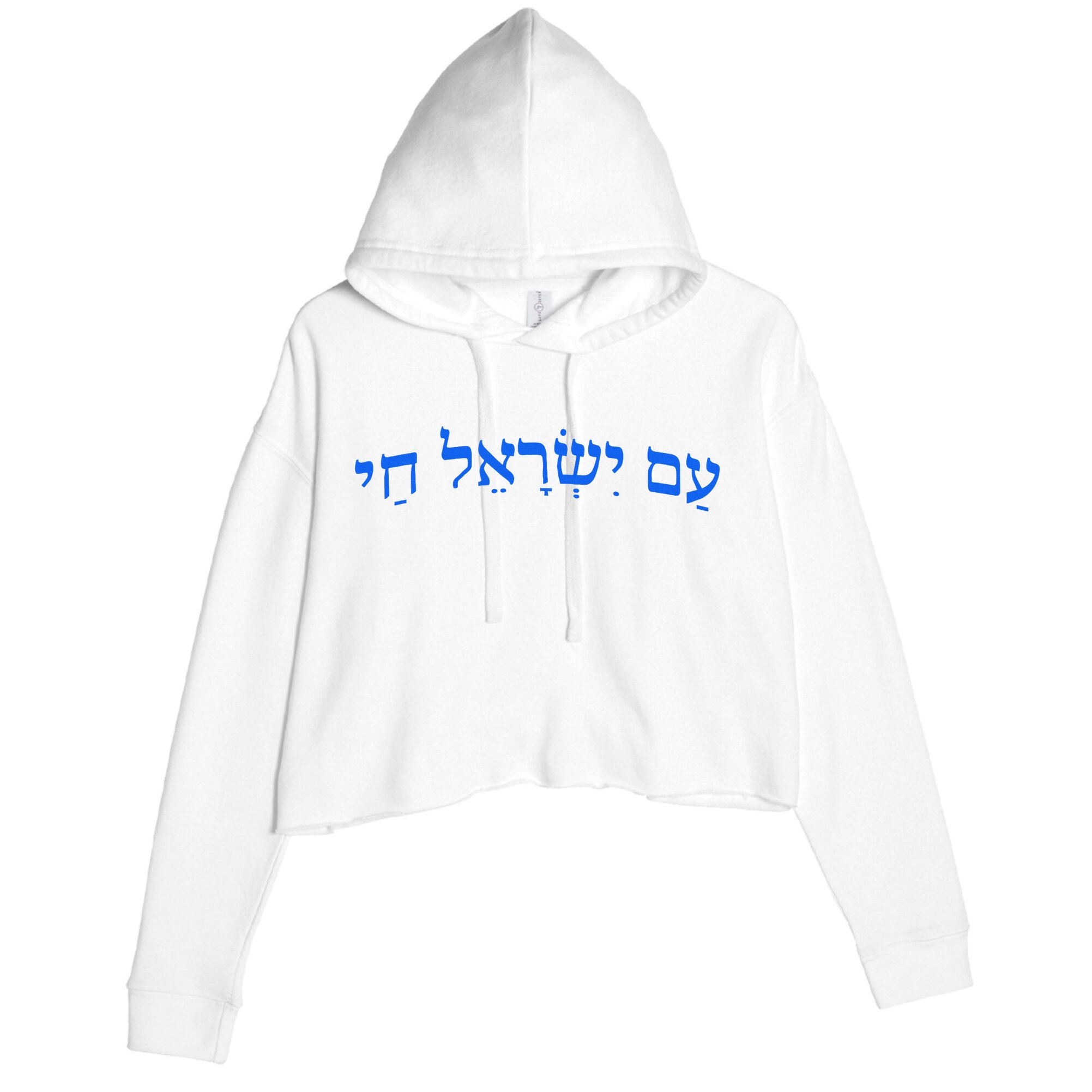 Am Yisrael Chai Jewish Pride Israel Star Of David Crop Fleece Hoodie