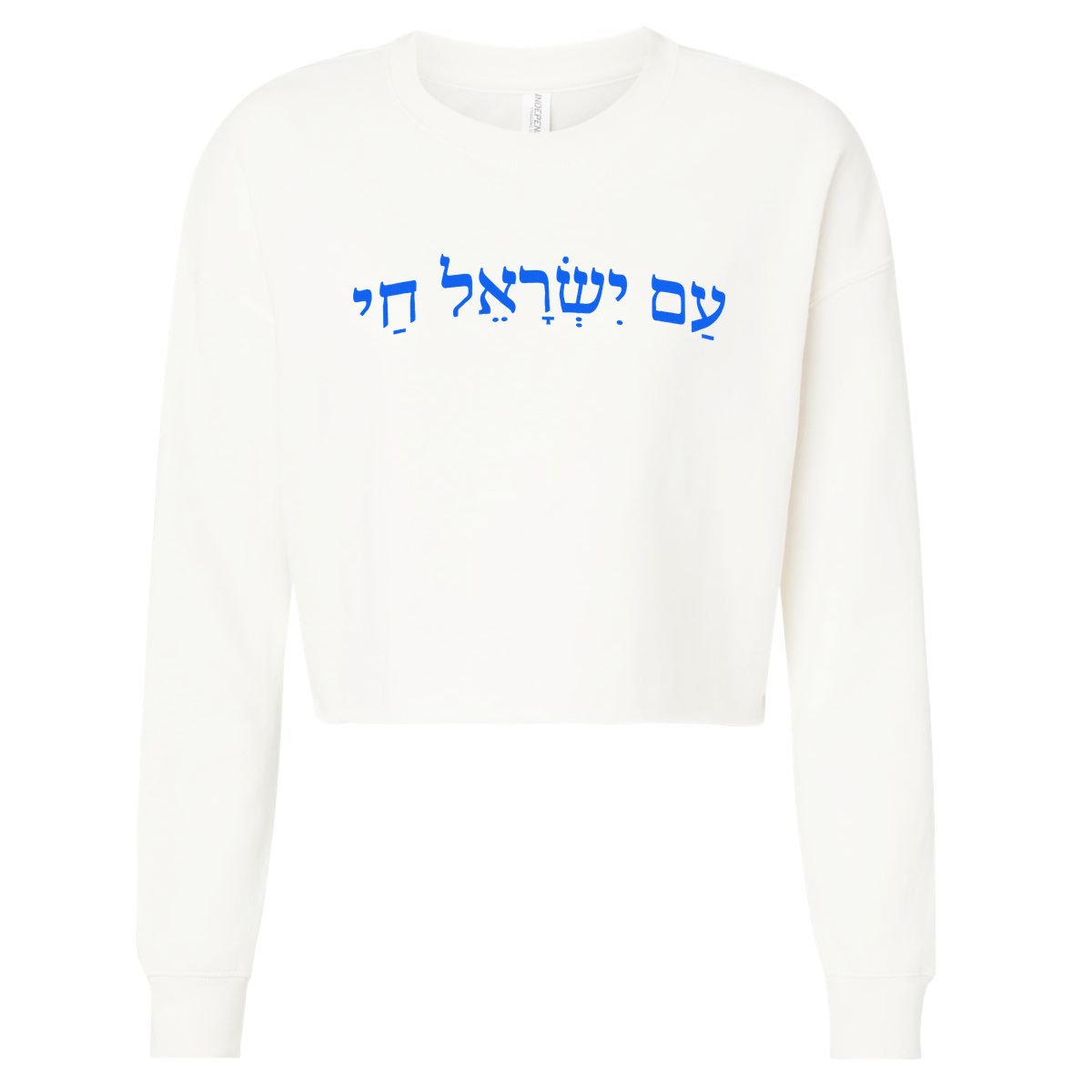 Am Yisrael Chai Jewish Pride Israel Star Of David Cropped Pullover Crew