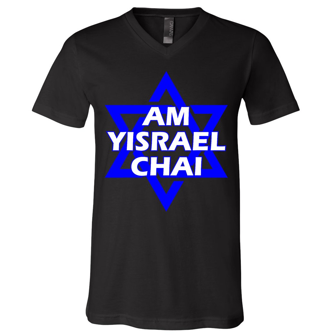 Am Yisrael Chai Israel Star Of David V-Neck T-Shirt