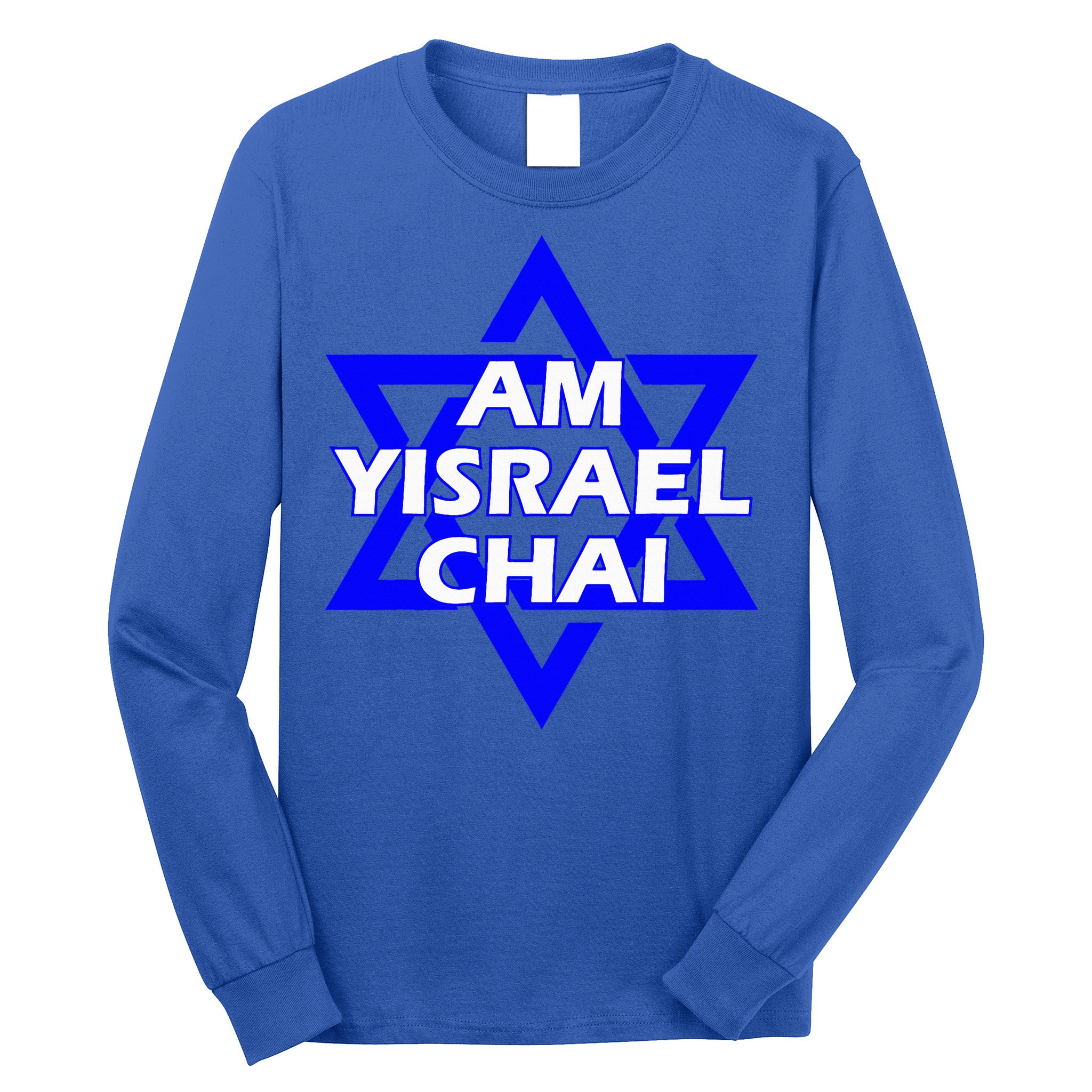 Am Yisrael Chai Israel Star of David Long Sleeve Shirt