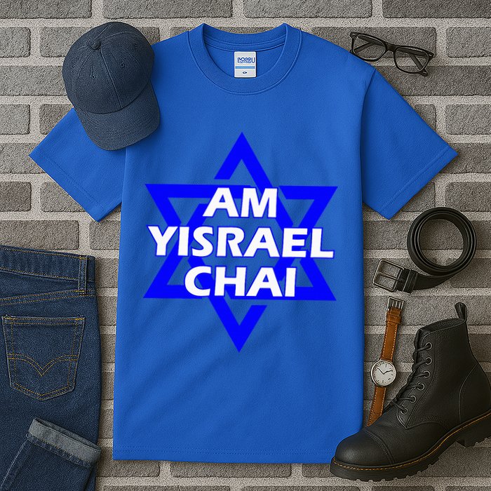 Am Yisrael Chai Israel Star of David Tall T-Shirt