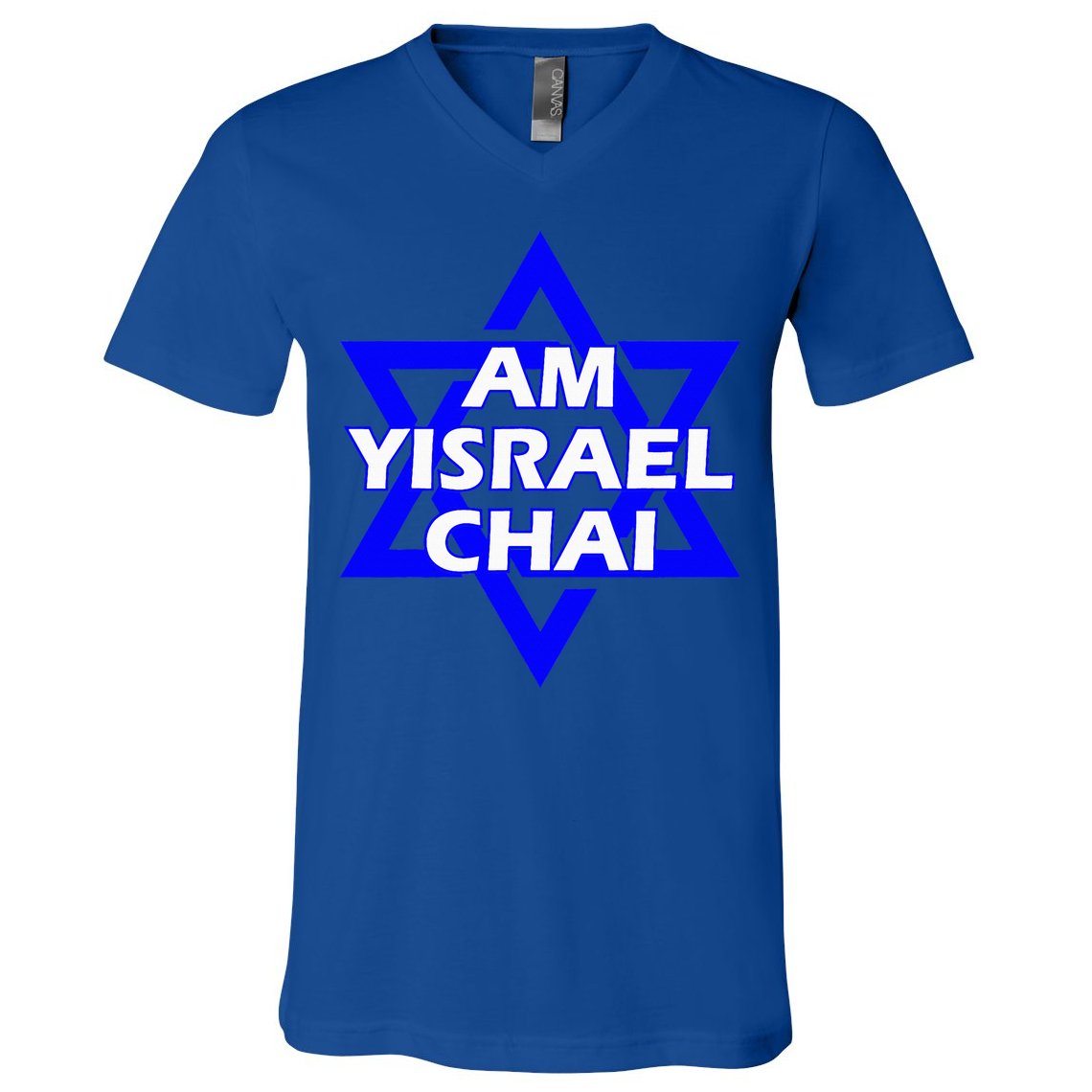 Am Yisrael Chai Israel Star of David V-Neck T-Shirt