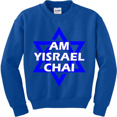 Am Yisrael Chai Israel Star of David Kids Sweatshirt