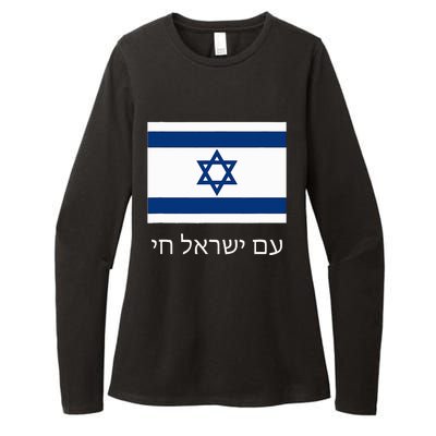 Am Yisrael Chai  Hebrew for Israel Lives  with Flag  Womens CVC Long Sleeve Shirt