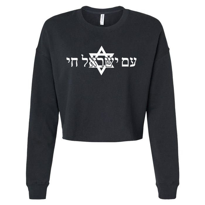 Am Yisrael Chai Star of David support Cropped Pullover Crew
