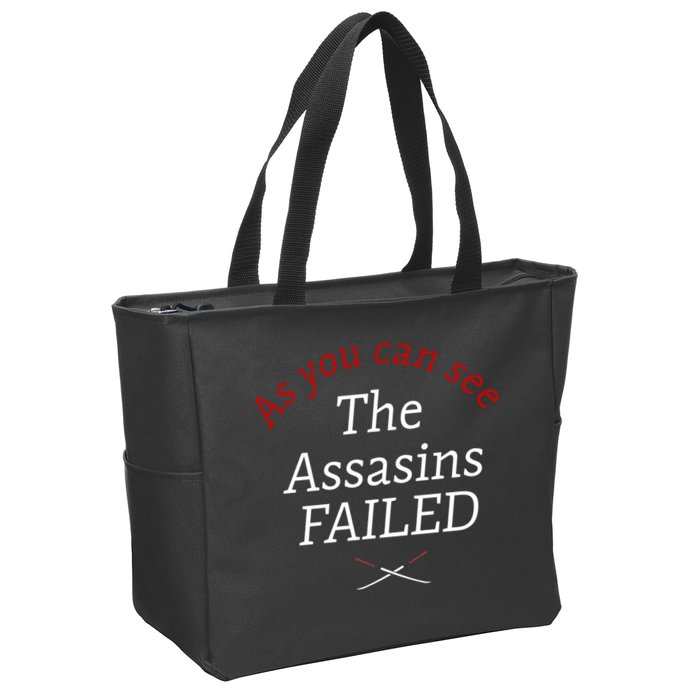 As You Can See The Assassins Failed Zip Tote Bag