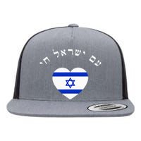 Am Yisrael Chai! The Nation Of Israel Lives In Hebrew Flag Flat Bill Trucker Hat