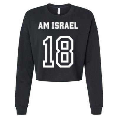 Am Yisrael Chai Israel 18 Jewish Magen David Hebrew Idf Cropped Pullover Crew
