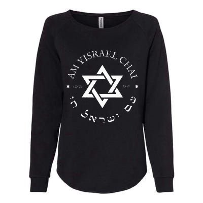 Am Yisrael Chai Israel 1948 Star Of David Hebrew Idf Jewish Womens California Wash Sweatshirt